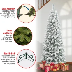 Discount National Tree Company 6 ft. Acacia Medium Flocked Tree