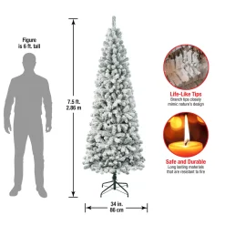 National Tree Company 7.5 ft. Acacia Medium Flocked Tree