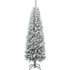 New National Tree Company 6 ft. Acacia Pencil Slim Flocked Tree