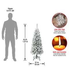 Online National Tree Company 4.5 ft. Acacia Pencil Slim Flocked Tree
