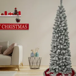 National Tree Company 7.5 ft. Acacia Pencil Slim Flocked Tree