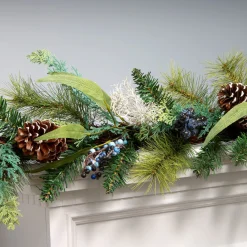 Hot National Tree Company 6 ft. Blueberry Fields Garland