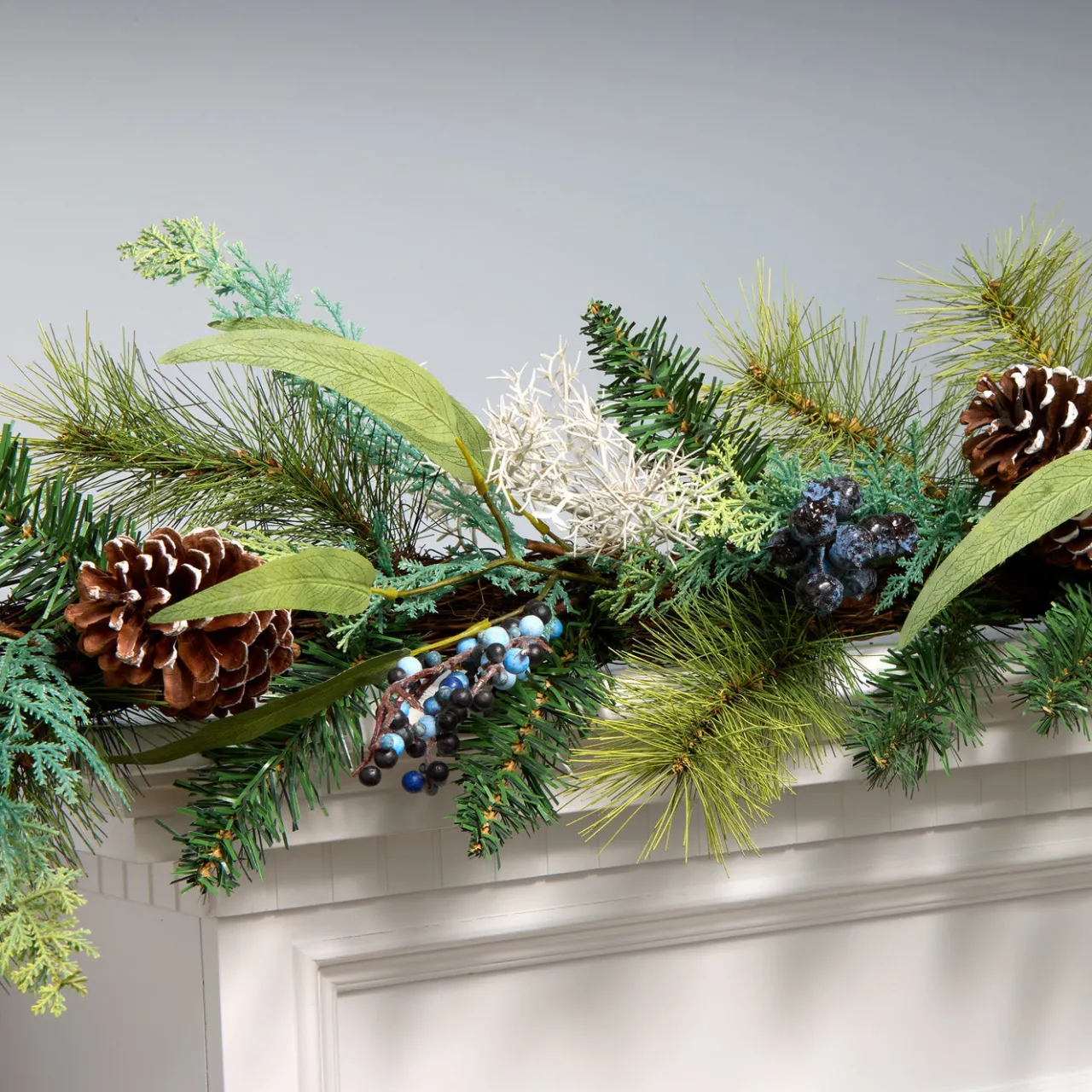 Hot National Tree Company 6 ft. Blueberry Fields Garland