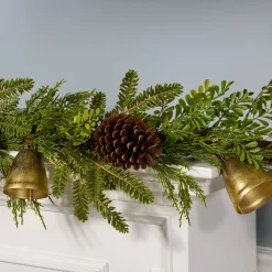 Online National Tree Company 6 ft. Christmas Bells Pine Garland