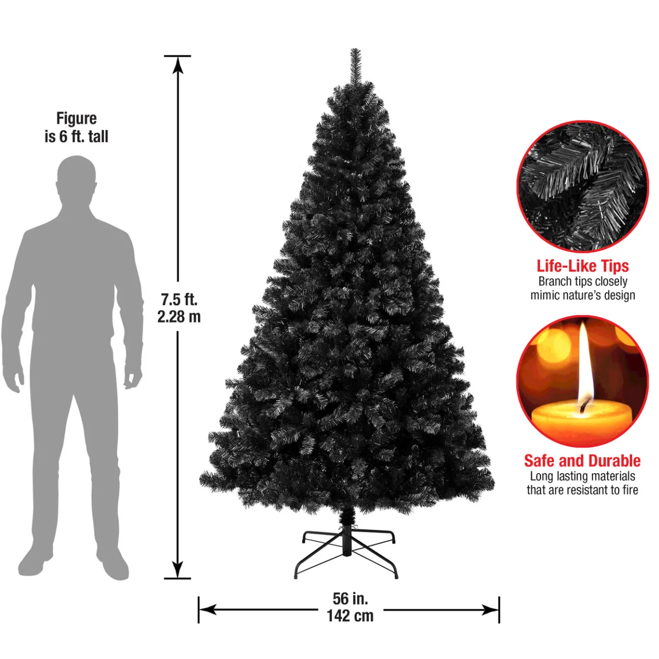 Outlet National Tree Company 7.5 ft. Color Pop Black Tree