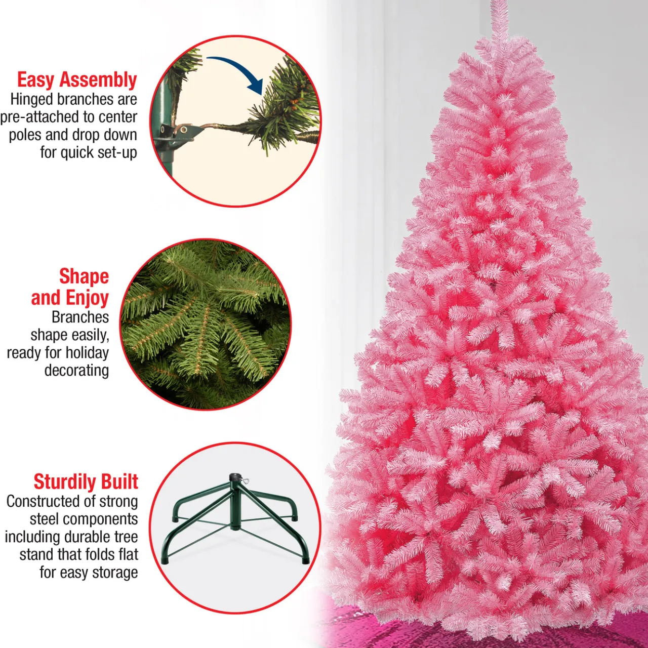 National Tree Company 7.5 ft. Color Pop Pink Tree