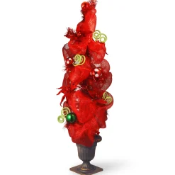 Hot National Tree Company 4 ft. Decorative Collection Red Ribbon Entrance Tree