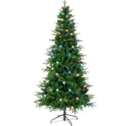 New National Tree Company 7 ft. Duxbury Slim Tree with Dual Color LED Lights