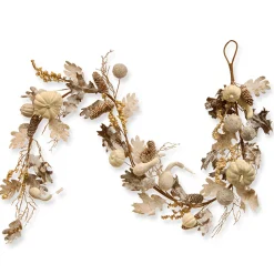 Discount National Tree Company 6 ft. Fall Garland with Pumpkins, Gourds, Maple Leaves, Pinecones, Berry Clusters