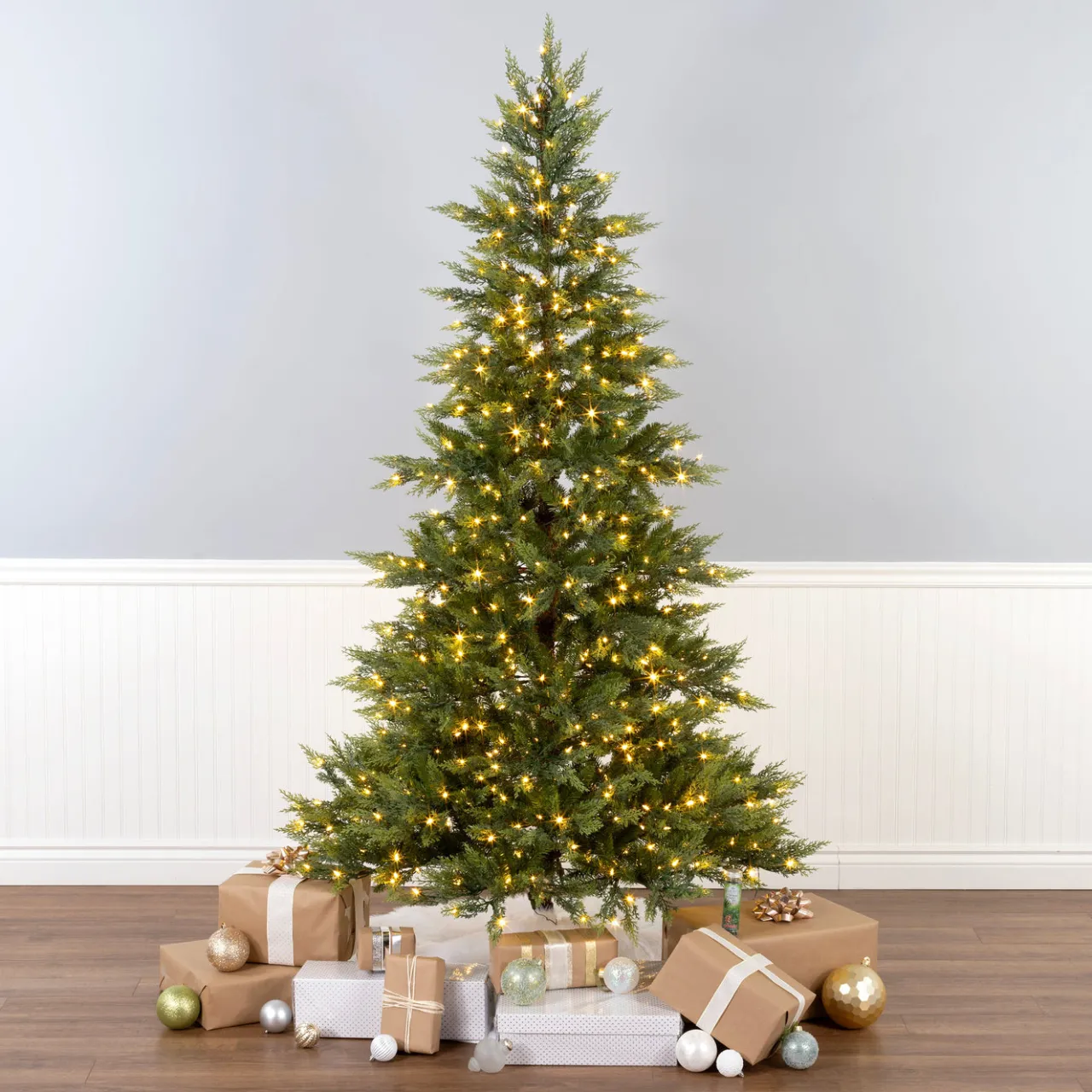 Sale National Tree Company 6.5 ft. Festive Fern Tree with Clear Lights