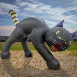 Best National Tree Company 20 ft. Halloween Black Cat Inflatable Decoration with LED Lights