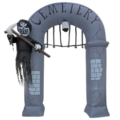 Best National Tree Company 12 ft. Halloween Ghost Arch Inflatable Decoration with LED Lights