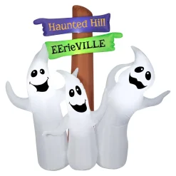 Hot National Tree Company 6 ft. Halloween Ghost Trio and Signpost Decoration