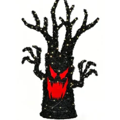 National Tree Company 4 ft. Halloween Pre-Lit Frightening Face Tree Decoration