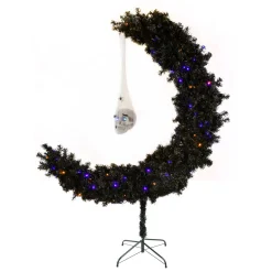 Clearance National Tree Company 6 ft. Halloween Pre-Lit Moon Shaped Tree Decoration with LED Lights