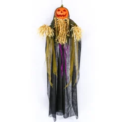 National Tree Company 6 ft. Halloween Pre-Lit Sound Activated Animated Hanging Scarecrow with LED Lights
