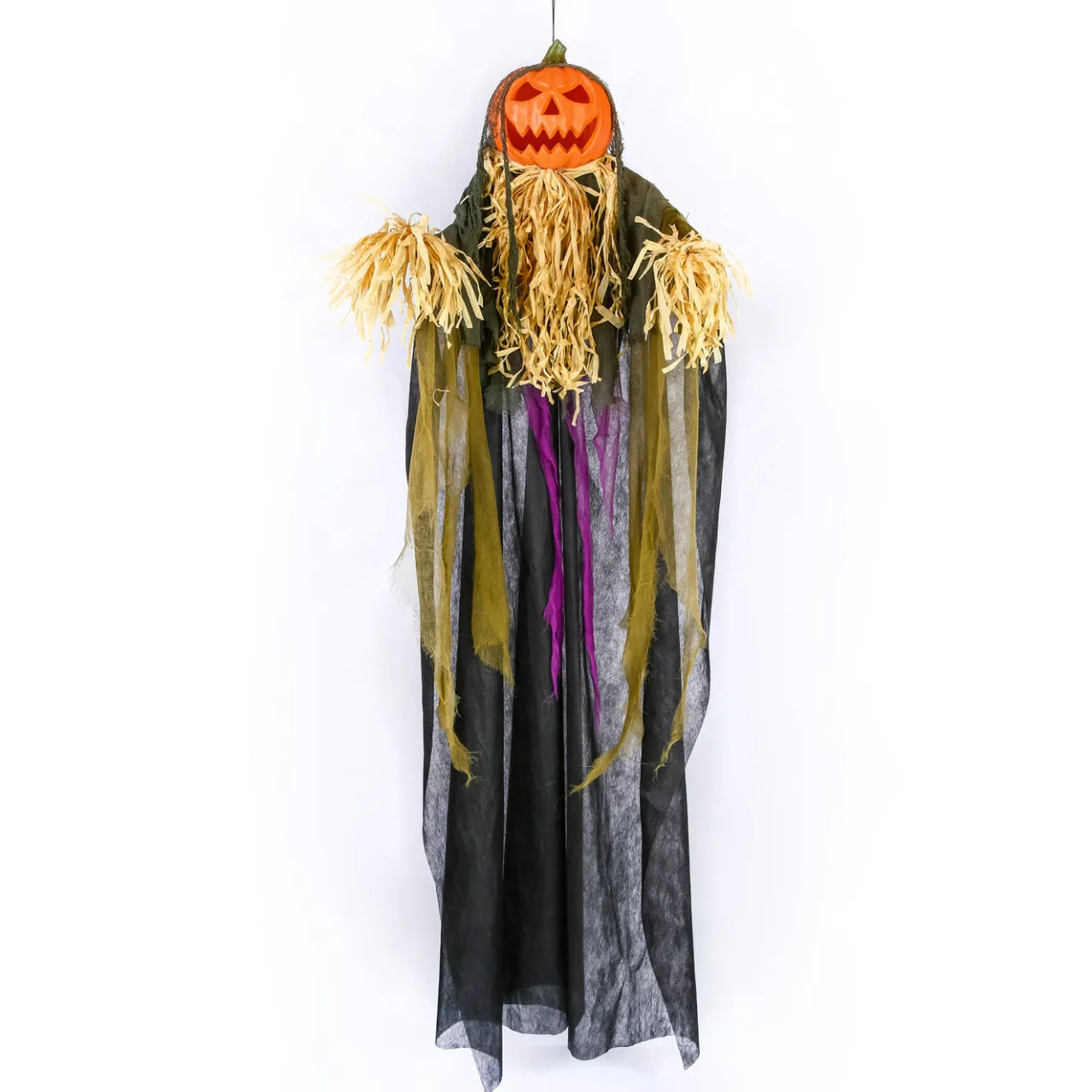 National Tree Company 6 ft. Halloween Pre-Lit Sound Activated Animated Hanging Scarecrow with LED Lights