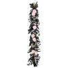 New National Tree Company 6 ft. Halloween Pretty Morbid Pink Carnation Wreath with Silver Pumpkins