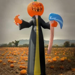 Clearance National Tree Company 20 ft. Halloween Pumkin Reaper Inflatable Decoration with LED Lights