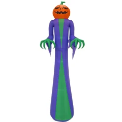 Clearance National Tree Company 12 ft. Halloween Pumpkin Ghost Inflatable Decoration with LED lights