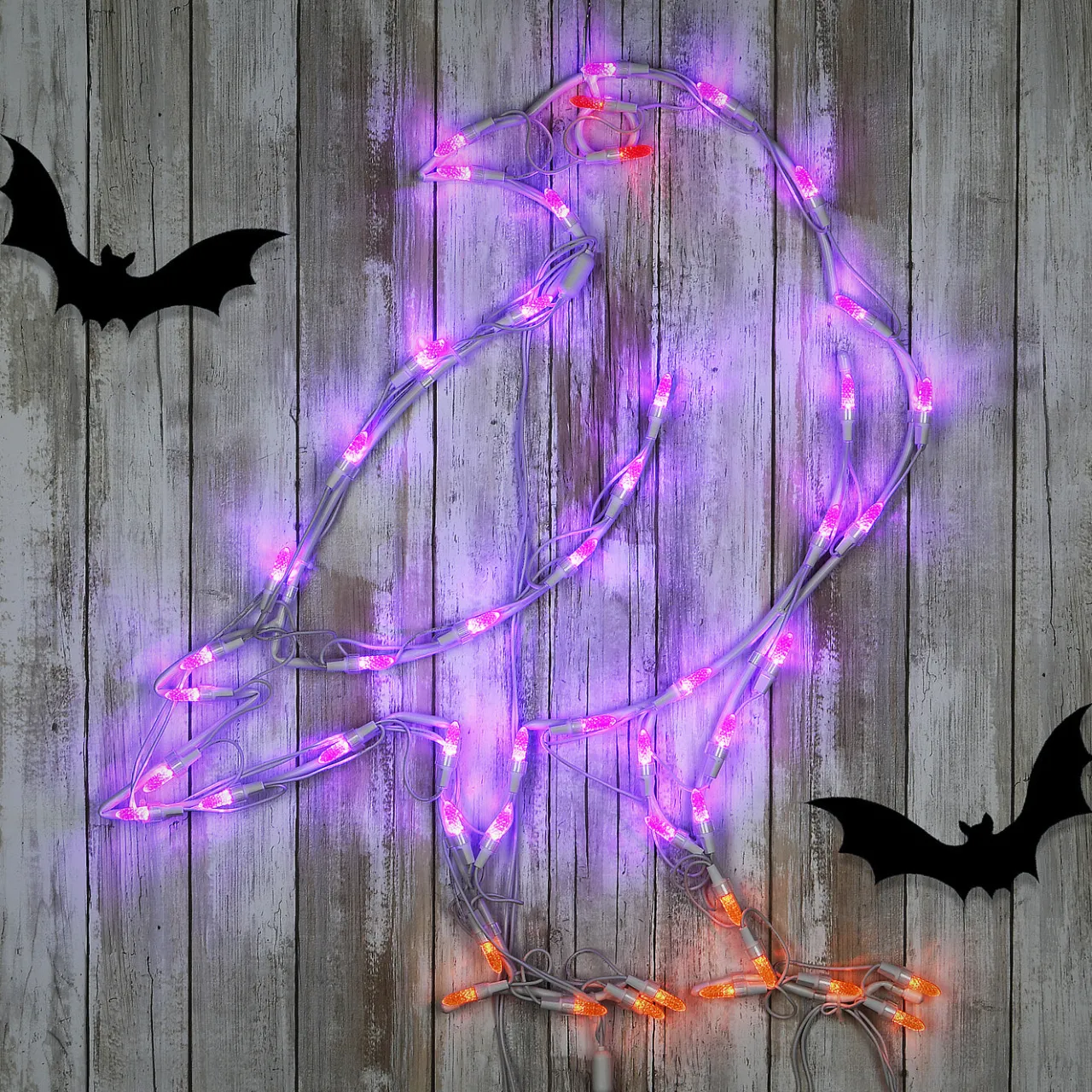 New National Tree Company 2 ft. Halloween Raven Lighted Sign Decoration with LED Lights