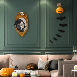 Outlet National Tree Company 2 ft. Halloween Witch in Mirror Wall Hanging Decoration