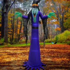 Clearance National Tree Company 12 ft. Halloween Witch Inflatable Decoration with LED Lights