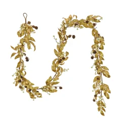 Best National Tree Company 9 ft. HGTV Home Collection Metallic Gold Laurel Garland