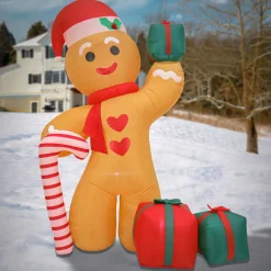 Outlet National Tree Company 8 ft. Inflatable Blow Up Gingerman