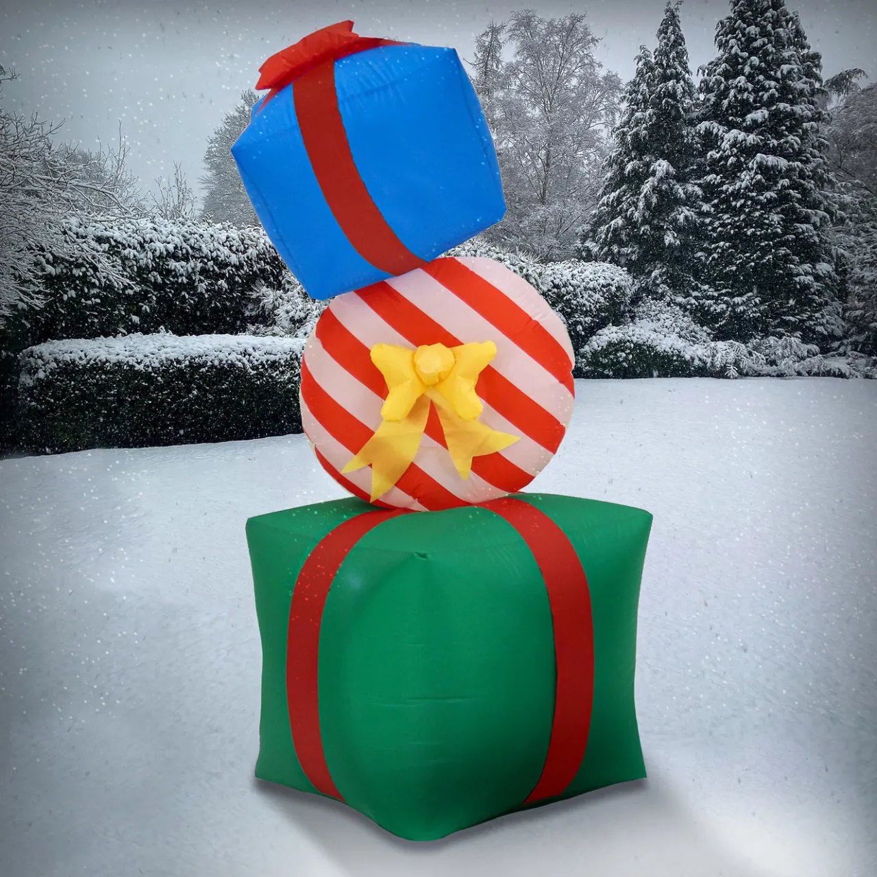 Discount National Tree Company 6 ft. Inflatable Blow Up Giftbox Combination