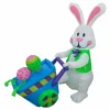Best National Tree Company 4 ft. Inflatable Easter Bunny with Wheelbarrow Decoration