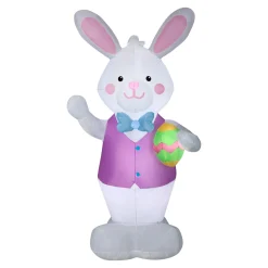 Online National Tree Company 7 ft. Inflatable Easter Bunny with Egg Decoration