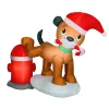 Online National Tree Company 4 ft. Inflatable Puppy Dog and Fire Hydrant with LED Lights