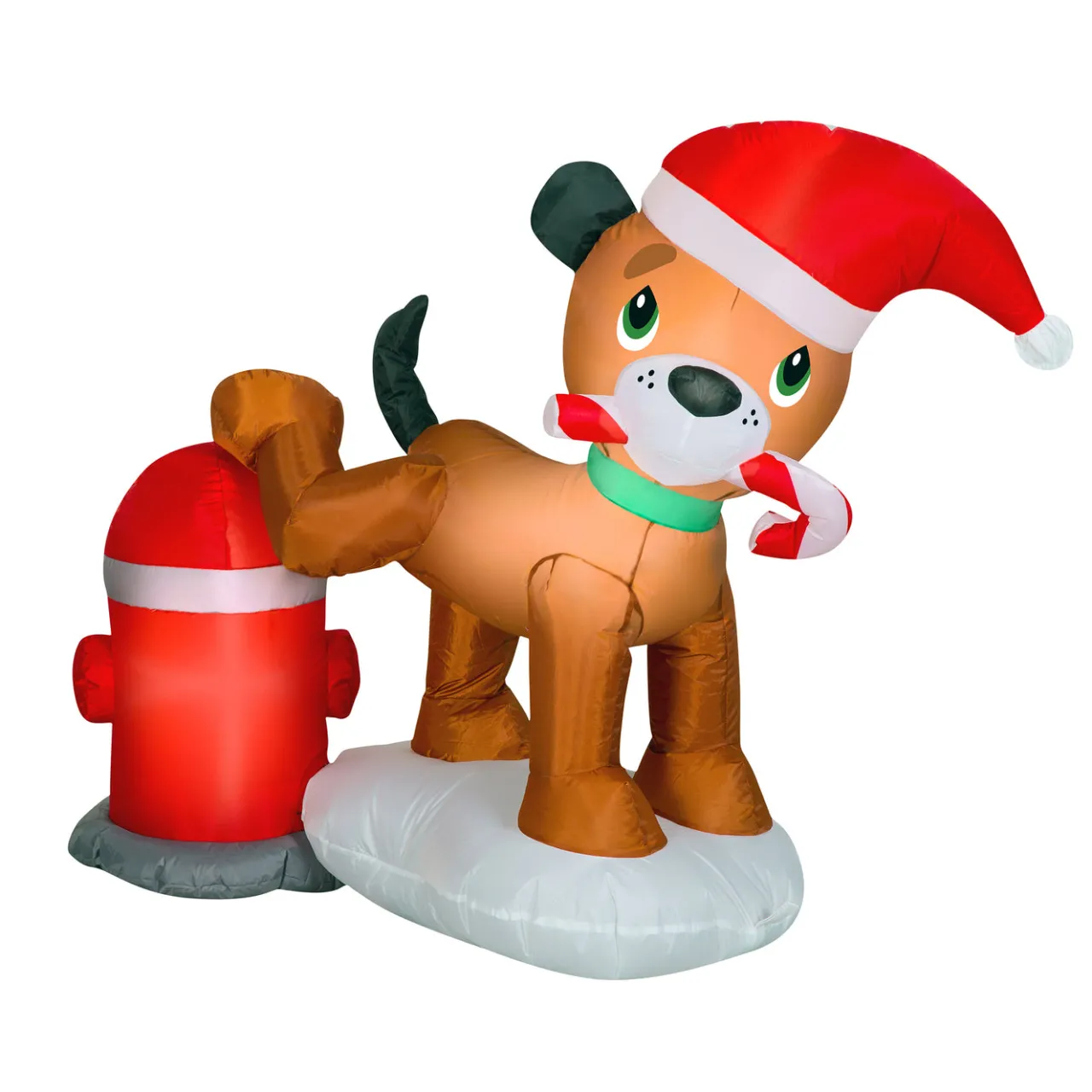 Online National Tree Company 4 ft. Inflatable Puppy Dog and Fire Hydrant with LED Lights