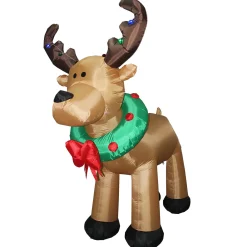 Online National Tree Company 8 ft. Inflatable Reindeer with LED Lights