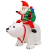 National Tree Company 6 ft. Inflatable Santa Riding Polar Bear