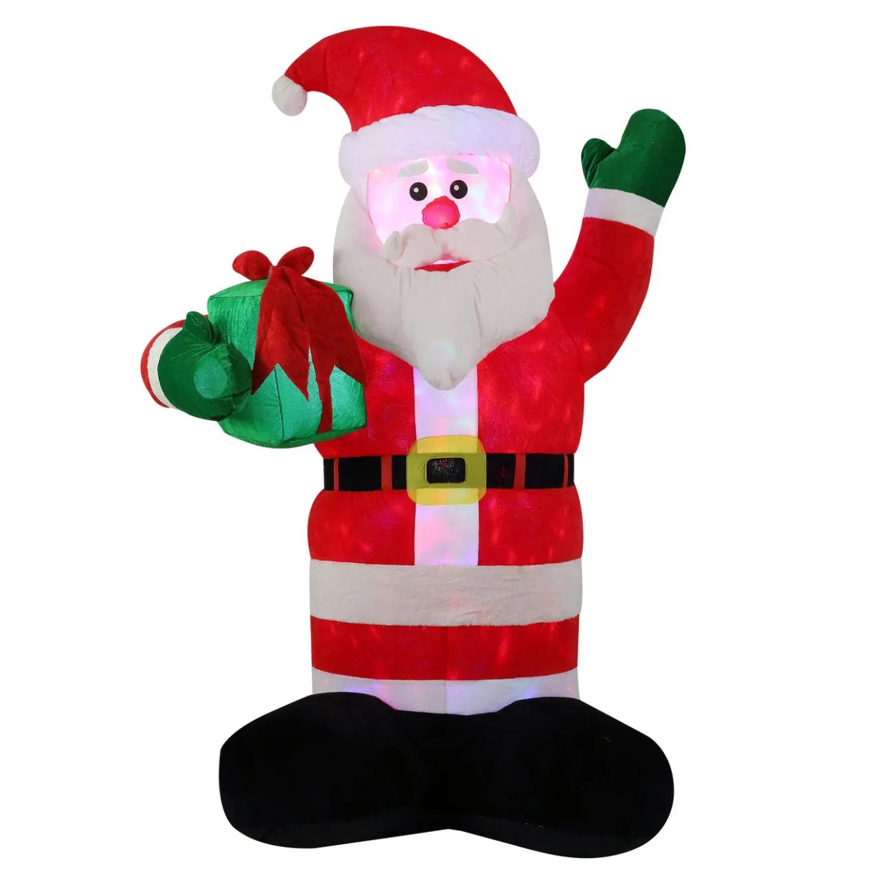 Clearance National Tree Company 8 ft. Inflatable Santa with Gift with LED Lights