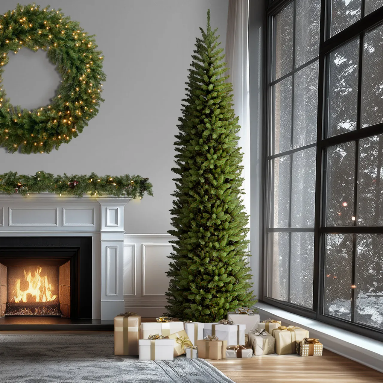 National Tree Company 14 ft. Kingswood Fir Pencil Slim Tree