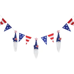 Best National Tree Company 6 ft. Patriotic Flags and Blue Gnomes Garland
