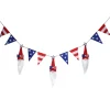 Best National Tree Company 6 ft. Patriotic Flags and Red Gnomes Garland