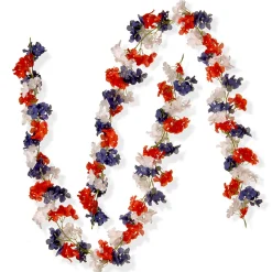 Discount National Tree Company 6 ft. Patriotic Hydrangea Garland, 2-Pack