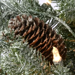 New National Tree Company 4 ft. Pre-Lit Snowy Morgan Spruce Tree with Clear Lights