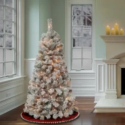 Hot National Tree Company 4.5 ft. Pre-Lit Acacia Flocked Tree with Clear Lights