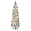 National Tree Company 9 ft. Pre-Lit Acacia Flocked Slim Tree with Clear Lights