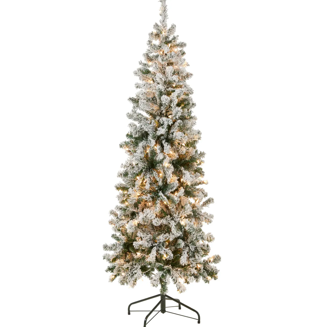 Online National Tree Company 6 ft. Pre-Lit Acacia Medium Flocked Tree with Clear Lights