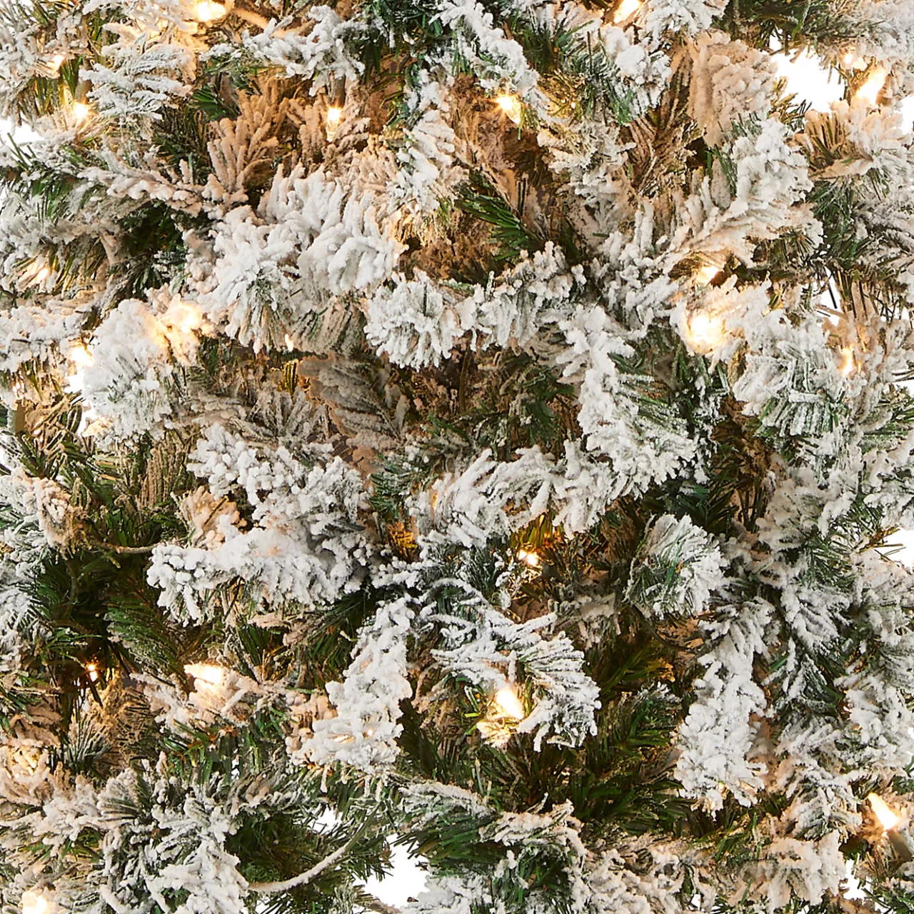 Online National Tree Company 6 ft. Pre-Lit Acacia Medium Flocked Tree with Clear Lights