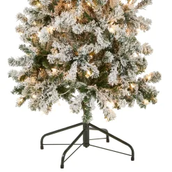 Online National Tree Company 6 ft. Pre-Lit Acacia Medium Flocked Tree with Clear Lights