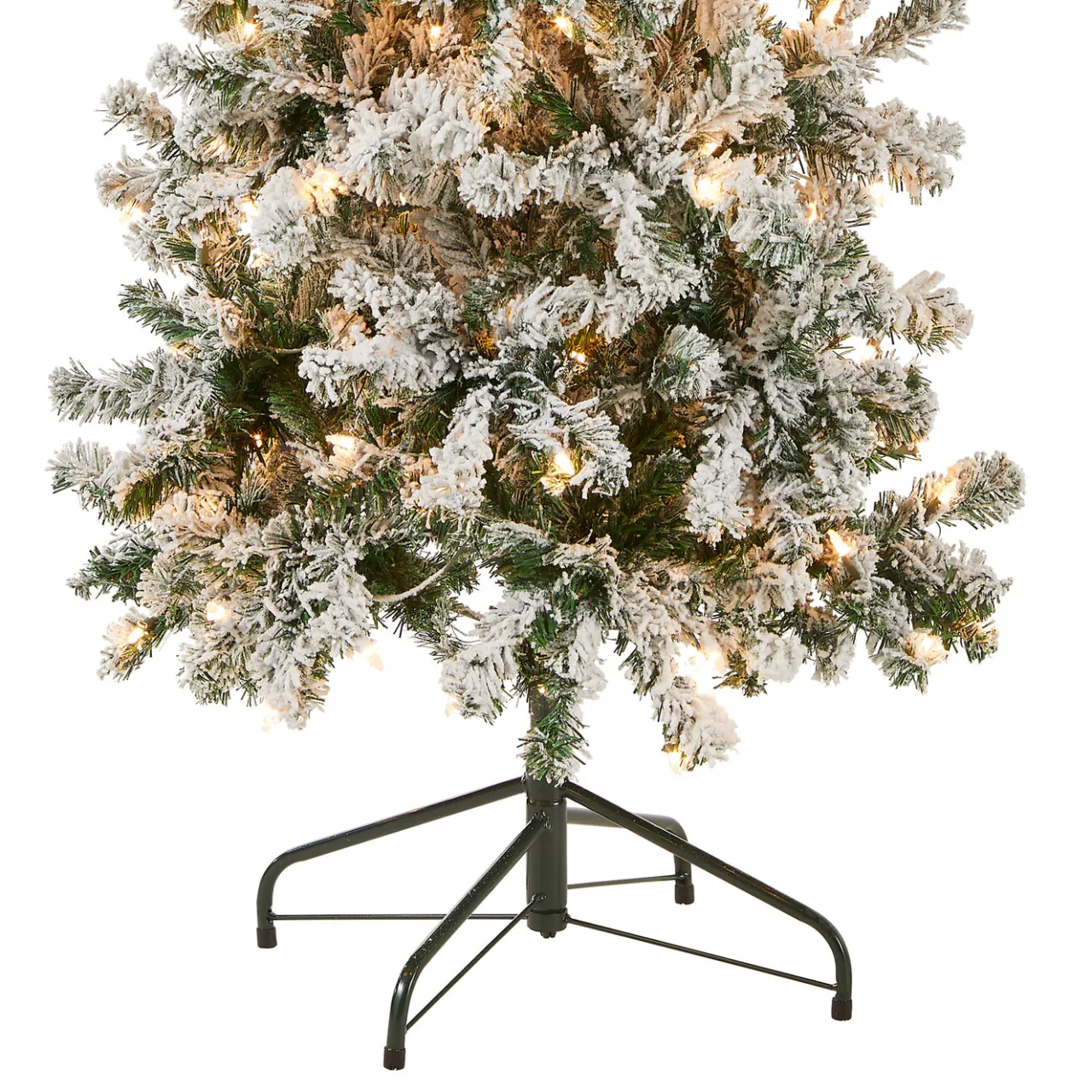 Online National Tree Company 6 ft. Pre-Lit Acacia Medium Flocked Tree with Clear Lights