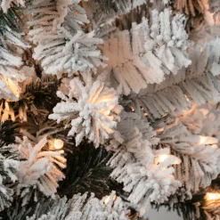Discount National Tree Company 4.5 ft. Pre-Lit Acacia Medium Flocked Tree with Clear Lights