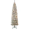 National Tree Company 7.5 ft. Pre-Lit Acacia Pencil Slim Flocked Tree with Clear Lights